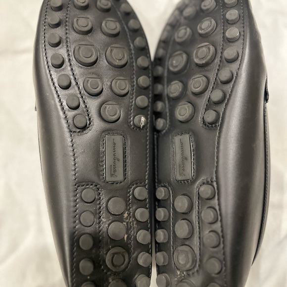 Salvatore Ferragamo Black Loafers with Gold Accent - Picture 4 of 4